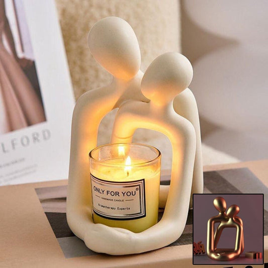 Heartwarming Loving Couple Resin Statue - Modern Home Decor for Bookshelves & Desks, Perfect Valentine's Day Gift snake - label