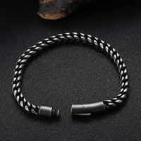 Men's Titanium Steel Vintage Bracelet - Stylish Stainless Steel Round Mill Design