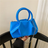 Portable Cloud Underarm Pleated Tote - Stylish Chain Crossbody Bag for Women