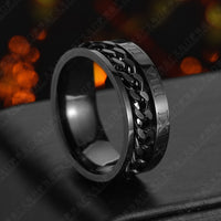 Men's Roman Numeral Chain Ring - Stylish Titanium Steel Digital Design