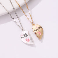 2PCS Mother-Daughter Matching Heart Necklace Set - Magnetic Pendant Jewelry, Perfect Fashion Gift for Mother's Day