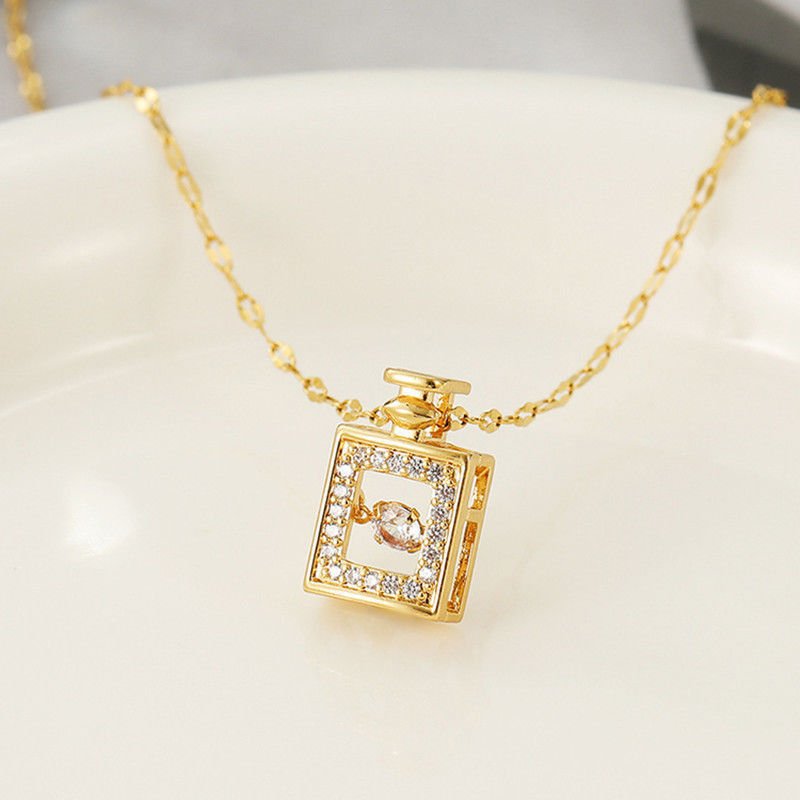 Luxury Perfume Bottle Necklace snake - label