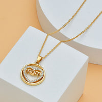 Mom Heart-Shaped Diamond Letter Necklace - Elegant Fine Jewelry for Women, Perfect Mother's Day Gift