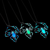 Halloween Glow-in-the-Dark Spider Necklace - Creative Luminous Jewelry with Fluorescent Vintage Design for Men & Women, Perfect Party Gift