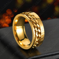 Men's Roman Numeral Chain Ring - Stylish Titanium Steel Digital Design