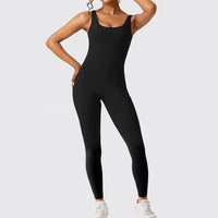 Women's Sleeveless Flare Jumpsuit - Stylish Fitness and Yoga Long Pants for Activewear and Everyday Comfort