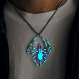 Halloween Glow-in-the-Dark Spider Necklace - Creative Luminous Jewelry with Fluorescent Vintage Design for Men & Women, Perfect Party Gift