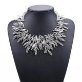 Alloy Diamond Necklace with Flower Design & Diamond Sparkle - snake - label