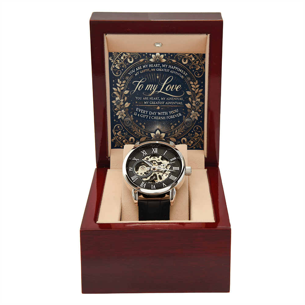 Men’s Openwork Watch – A Timeless Gift for Your Husband or Boyfriend snake - label