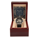 Men’s Openwork Watch – A Timeless Gift for Your Husband or Boyfriend snake - label