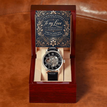 Men’s Openwork Watch – A Timeless Gift for Your Husband or Boyfriend snake - label