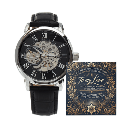 Men’s Openwork Watch – A Timeless Gift for Your Husband or Boyfriend snake - label