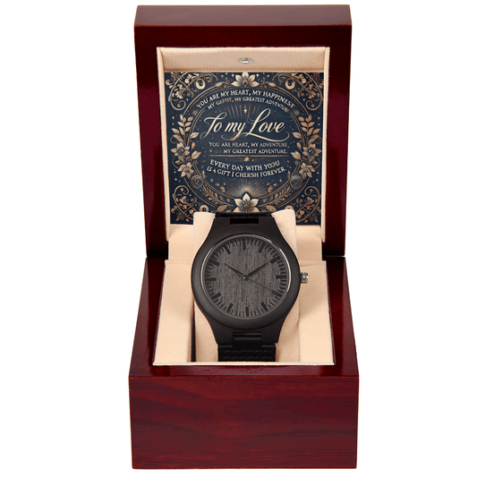 Wooden Watch – A Romantic Gift for Your Husband or Boyfriend snake - label
