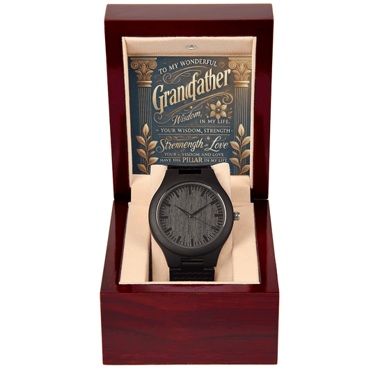 Wooden Watch – A Timeless Gift for Your Grandfather snake - label
