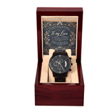 Black Chronograph Watch – The Perfect Gift for Your Husband or Boyfriend snake - label
