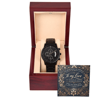 Black Chronograph Watch – The Perfect Gift for Your Husband or Boyfriend snake - label