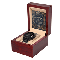 Black Chronograph Watch – The Perfect Gift for Your Husband or Boyfriend snake - label