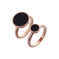 Black Round Index Finger Ring | Trendy Korean Style Titanium Ring - snake - label