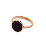 Black Round Index Finger Ring | Trendy Korean Style Titanium Ring - snake - label