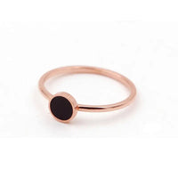 Black Round Index Finger Ring | Trendy Korean Style Titanium Ring - snake - label