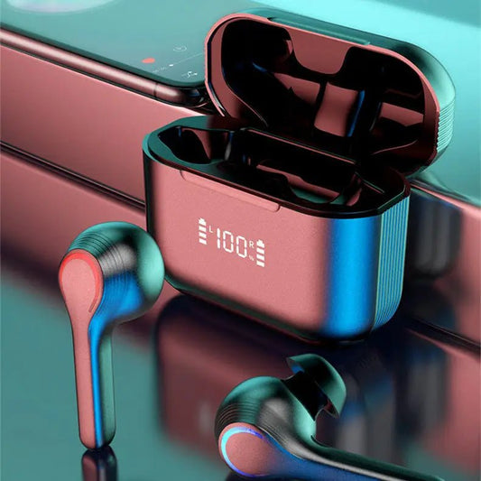 Bluetooth Mini Earphones for Sports - Immersive Stereo Sound, BT 5.0 Connectivity, Touch Control snake - label