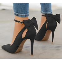 Bow High Heels with 8CM Heel & Pointed Toe - Stylish Fashion Sandals - snake - label