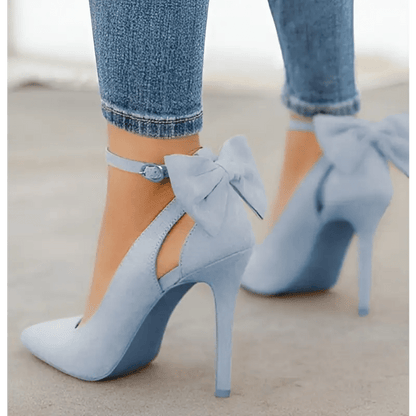 Bow High Heels with 8CM Heel & Pointed Toe - Stylish Fashion Sandals snake - label