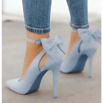 Bow High Heels with 8CM Heel & Pointed Toe - Stylish Fashion Sandals snake - label