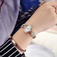 Bracelet Ladies Watch with Flower - Shaped Dial | Stainless Steel Strap | Quartz Movement - snake - label