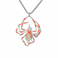 Halloween Glow-in-the-Dark Spider Necklace - Creative Luminous Jewelry with Fluorescent Vintage Design for Men & Women, Perfect Party Gift