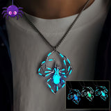 Halloween Glow-in-the-Dark Spider Necklace - Creative Luminous Jewelry with Fluorescent Vintage Design for Men & Women, Perfect Party Gift