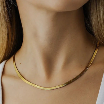 Chunky Snake Chain Necklace | Adjustable Stainless Steel Design snake - label