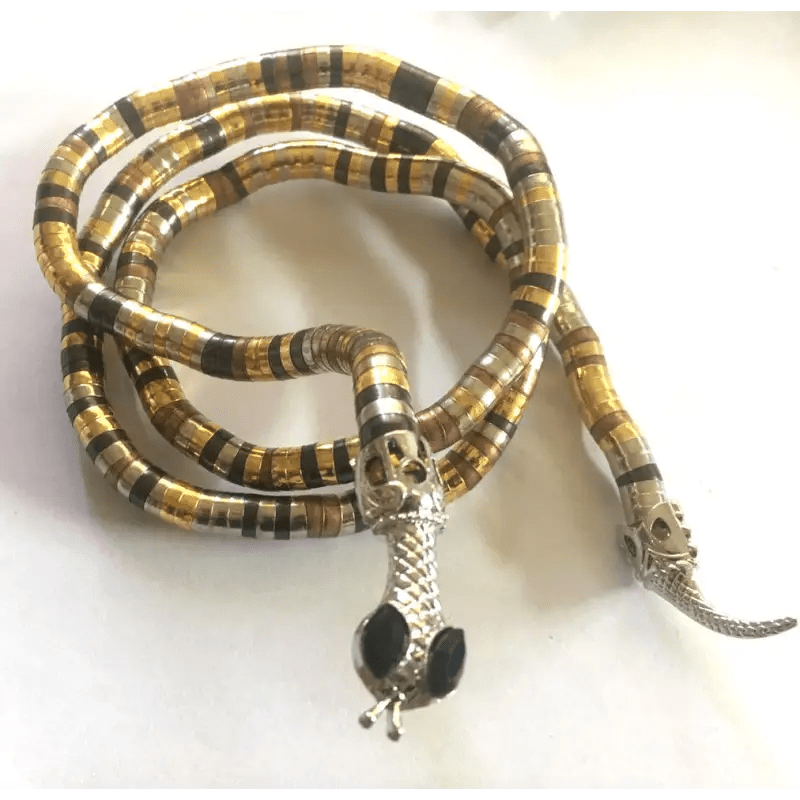 Classy Collar Alloy Necklace with 6mm*900mm Chain & Eye - Catching Designs snake - label