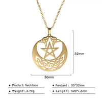 Clavicle Snake Necklace - Stainless Steel Five - Pointed Star Pendant - snake - label