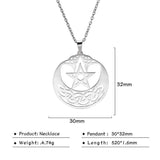 Clavicle Snake Necklace - Stainless Steel Five - Pointed Star Pendant - snake - label