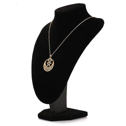 Clavicle Snake Necklace - Stainless Steel Five - Pointed Star Pendant snake - label