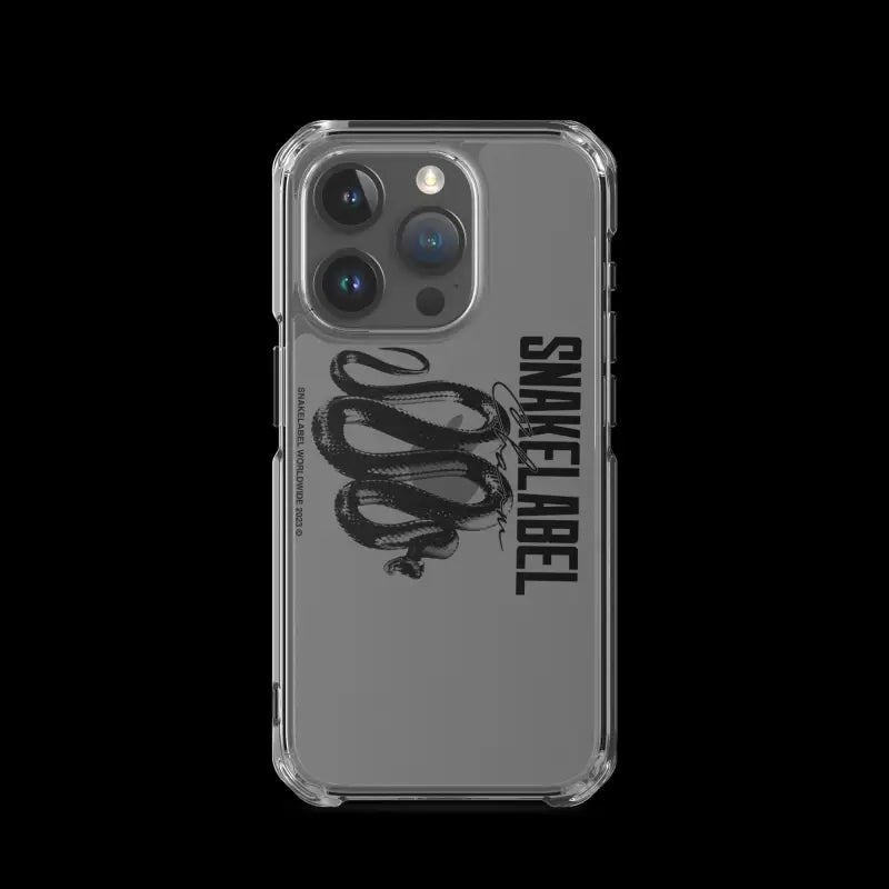 Clear iPhone Case: Protective Clear Case for iPhone SE 2020 snake - label