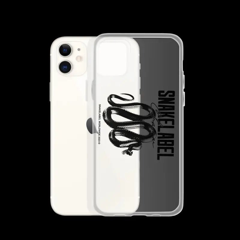 Clear iPhone Case: Protective Clear Case for iPhone SE 2020 snake - label