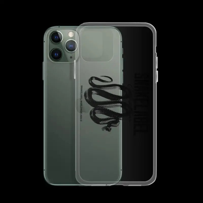 Clear iPhone Case: Protective Clear Case for iPhone SE 2020 snake - label