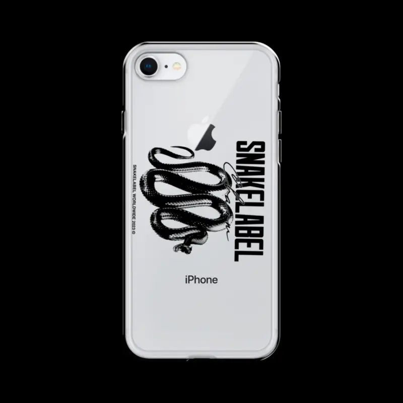 Clear iPhone Case: Protective Clear Case for iPhone SE 2020 snake - label