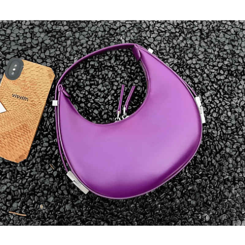 Crescent Leather Small Bag: Stylish U - Shaped Underarm Bag in 4 Colors snake - label