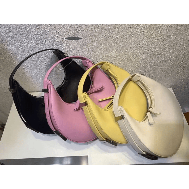 Crescent Leather Small Bag: Stylish U - Shaped Underarm Bag in 4 Colors snake - label