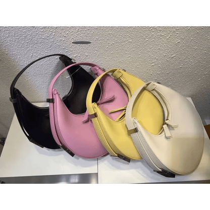 Crescent Leather Small Bag: Stylish U - Shaped Underarm Bag in 4 Colors snake - label