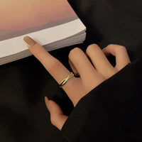 Cross Ring Female: Geometric Copper Korean Style Ring - snake - label