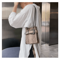 Crossbody Snake Bag with Trendy Korean Design & Snake Pattern Chain snake - label