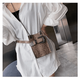 Crossbody Snake Bag with Trendy Korean Design & Snake Pattern Chain snake - label