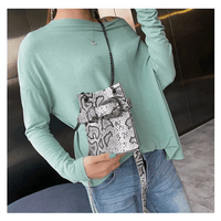 Crossbody Snake Bag with Trendy Korean Design & Snake Pattern Chain snake - label