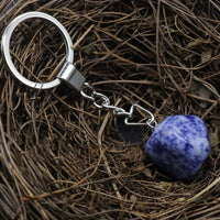 Crystal Agate Keychain: Natural Stone Handcrafted Keychain with Unique Veins - snake - label