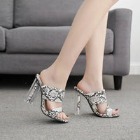 Crystal High Heel Snake Shoes - Glamour & Comfort in Every Step snake - label