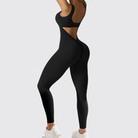 Women's Sleeveless Flare Jumpsuit - Stylish Fitness and Yoga Long Pants for Activewear and Everyday Comfort